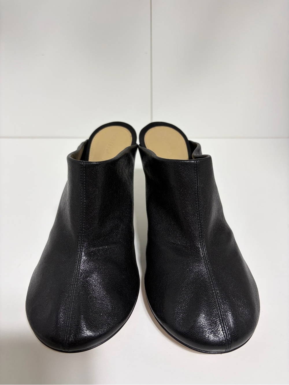 Bottega Venetia Black Leather Dot Sock Mule Slide Size 36
